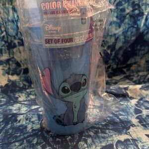 Disney Blue and Pink Stitch Cups Set
